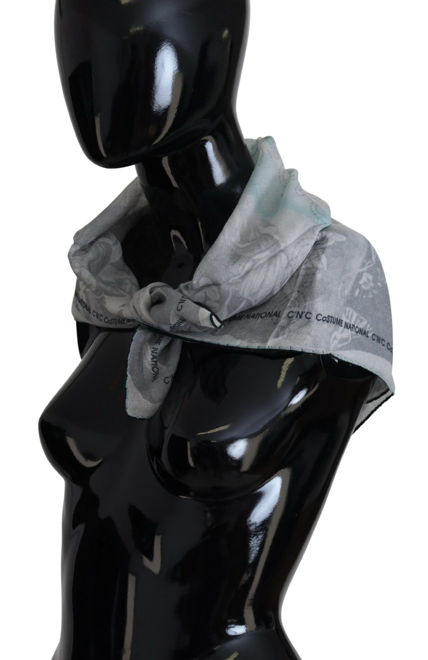 Costume National Gray Print Shawl Foulard Branded Scarf, , Costume National Costume National, Material: Cotton 100%, Scarves - Women - Accessories -   Murillo Merchandise