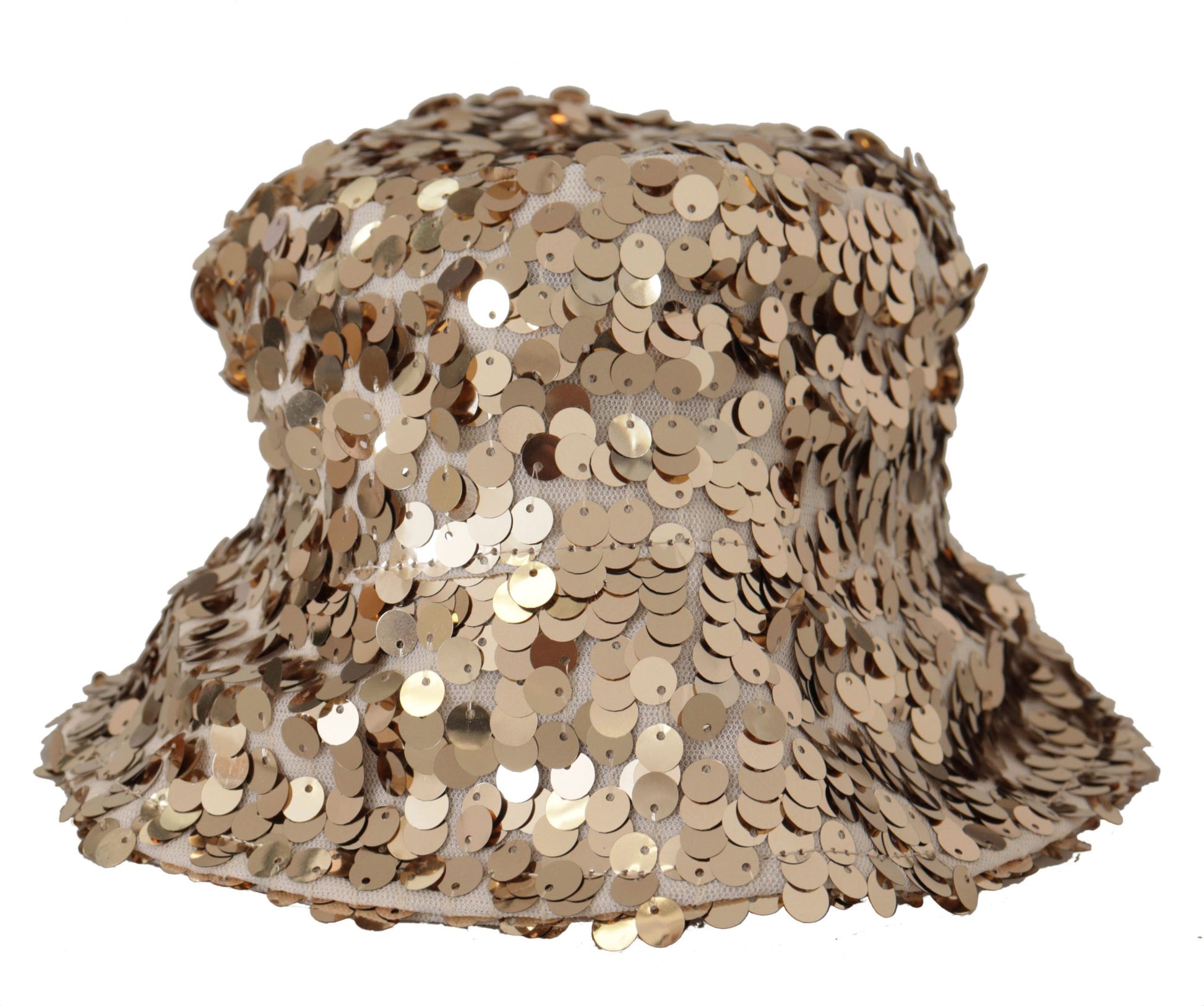 Dolce & Gabbana Elegant Sequined Gold Bucket Hat, , Dolce & Gabbana Dolce & Gabbana, Gold, Hat - Women - Accessories, Material: 100% Polyester -   Murillo Merchandise