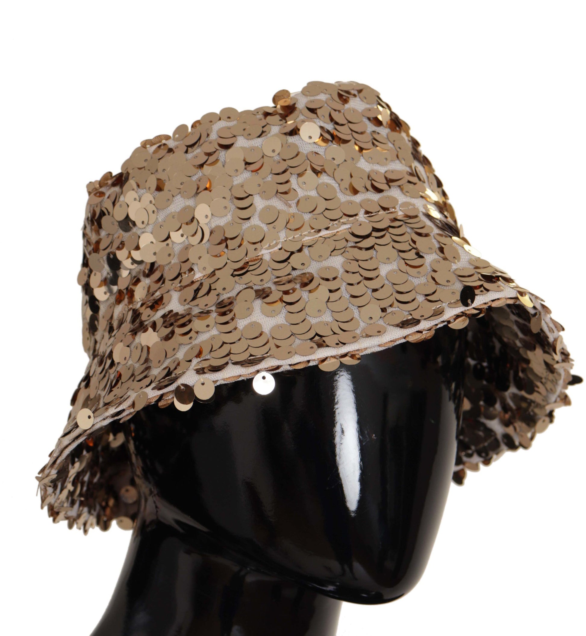 Dolce & Gabbana Elegant Sequined Gold Bucket Hat, , Dolce & Gabbana Dolce & Gabbana, Gold, Hat - Women - Accessories, Material: 100% Polyester -   Murillo Merchandise