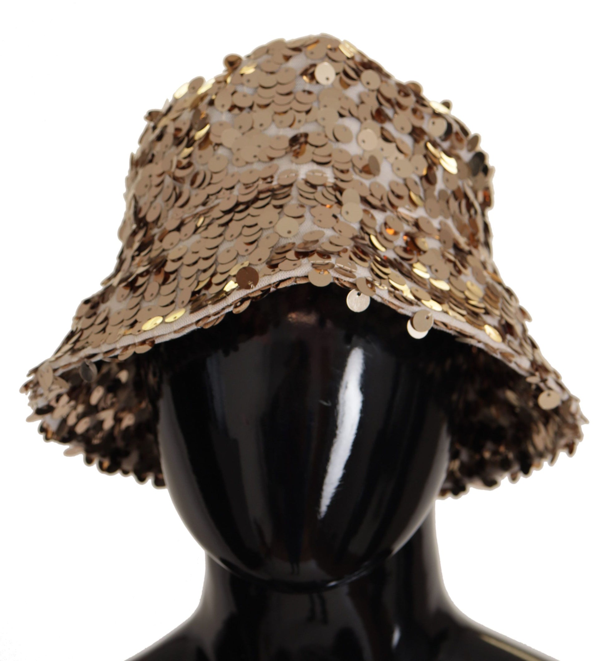 Dolce & Gabbana Elegant Sequined Gold Bucket Hat, , Dolce & Gabbana Dolce & Gabbana, Gold, Hat - Women - Accessories, Material: 100% Polyester -   Murillo Merchandise