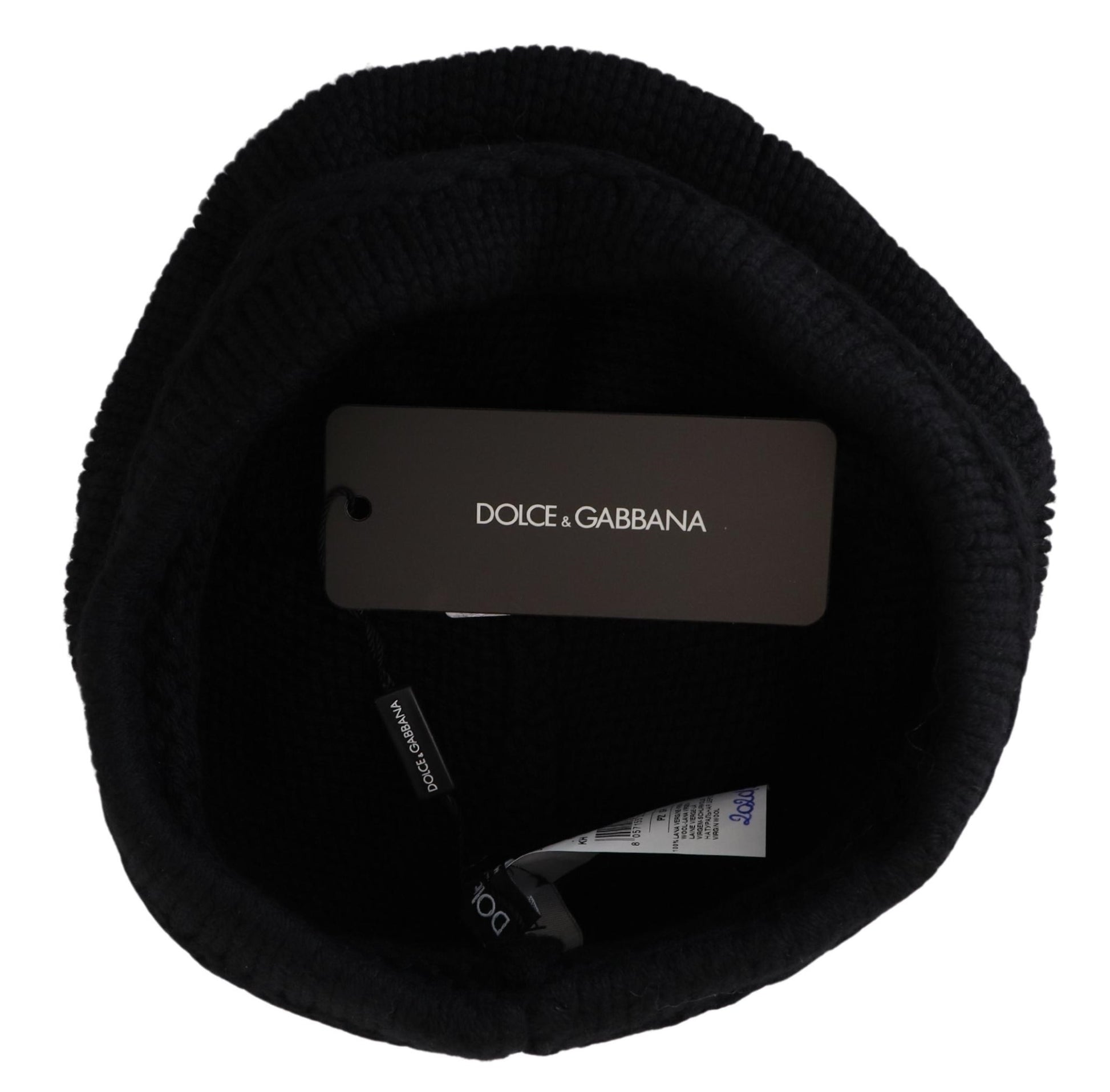 Dolce & Gabbana Elegant Black Virgin Wool Beanie Hat, , Dolce & Gabbana Black, Dolce & Gabbana, Hat - Women - Accessories, Material: 100% Virgin Wool -   Murillo Merchandise