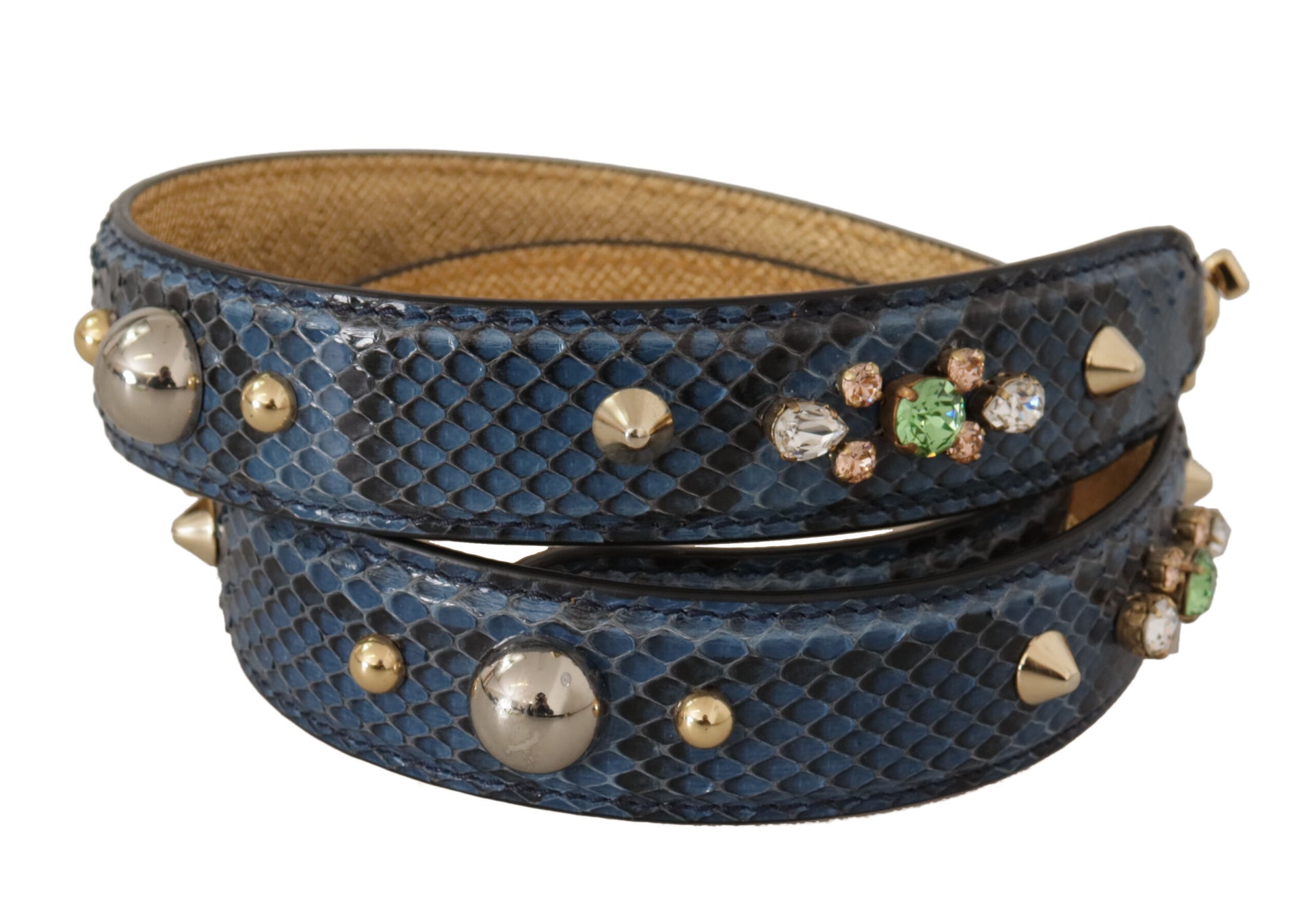 Dolce & Gabbana Elegant Leather Shoulder Bag Strap in Blue, , Dolce & Gabbana Blue, Dolce & Gabbana, Leather Accessories - Women - Bags, Material: 100% Python Leather -   Murillo Merchandise