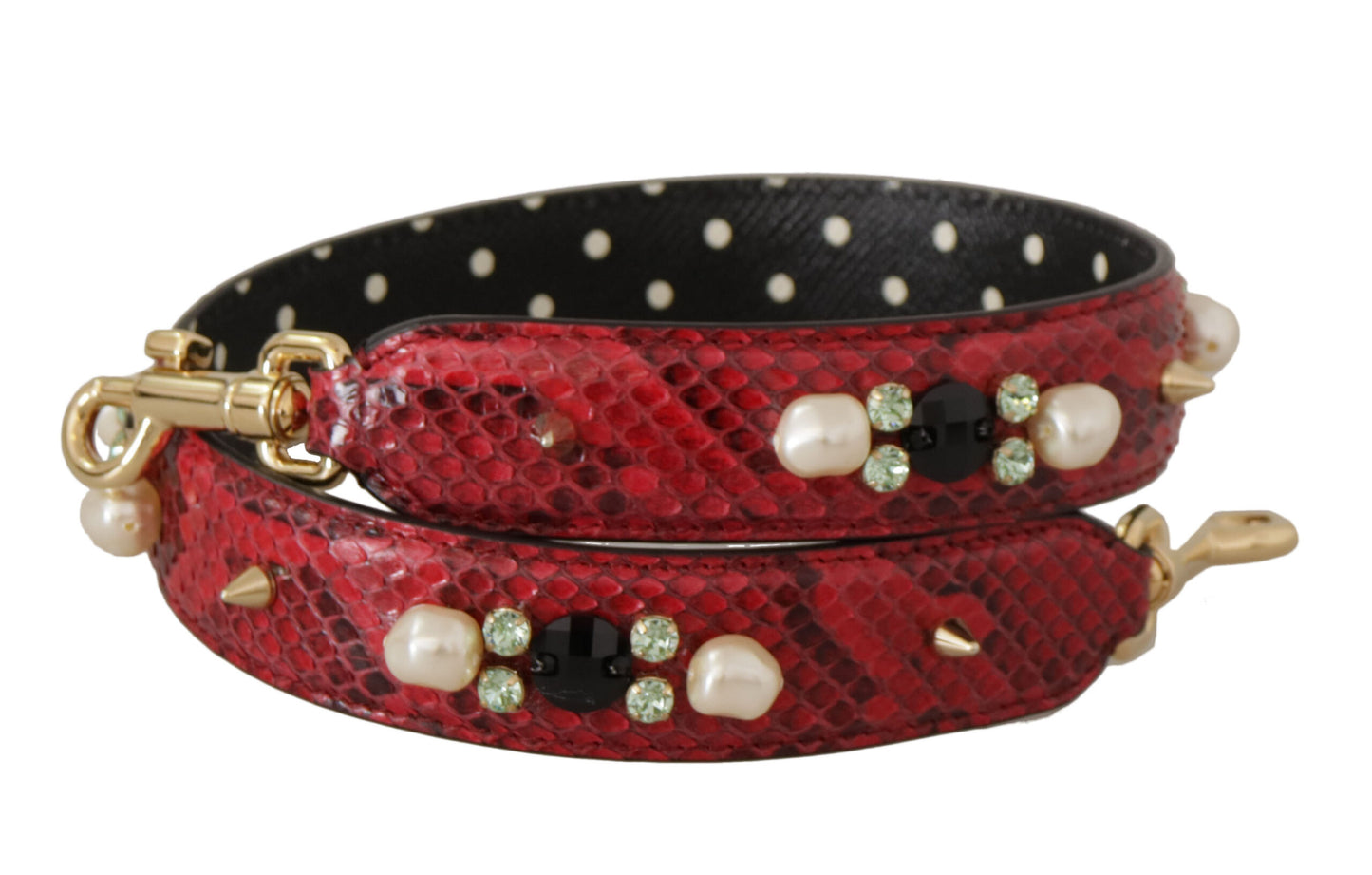 Dolce & Gabbana Elegant Red Python Leather Shoulder Strap, , Dolce & Gabbana Dolce & Gabbana, Leather Accessories - Women - Bags, Material: 100% Python Leather, Red -   Murillo Merchandise