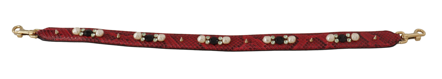 Dolce & Gabbana Elegant Red Python Leather Shoulder Strap, , Dolce & Gabbana Dolce & Gabbana, Leather Accessories - Women - Bags, Material: 100% Python Leather, Red -   Murillo Merchandise