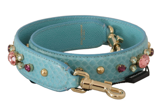 Dolce & Gabbana Elegant Blue Leather Bag Strap with Gold Accents, , Dolce & Gabbana Dolce & Gabbana, Leather Accessories - Women - Bags, Light Blue, Material: 100% Leather -   Murillo Merchandise