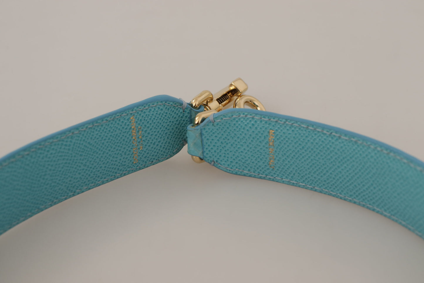 Dolce & Gabbana Elegant Blue Leather Bag Strap with Gold Accents, , Dolce & Gabbana Dolce & Gabbana, Leather Accessories - Women - Bags, Light Blue, Material: 100% Leather -   Murillo Merchandise