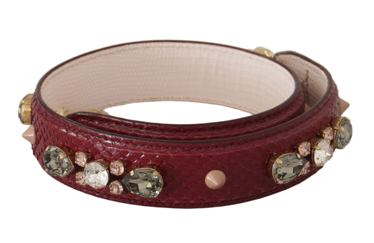 Dolce & Gabbana Elegant Python Leather Bag Strap in Bordeaux, , Dolce & Gabbana Bordeaux, Dolce & Gabbana, Leather Accessories - Women - Bags, Material: 100% Python Leather -   Murillo Merchandise