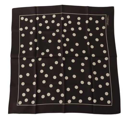 Dolce & Gabbana Black Silk Dotted Square Bandana Handkerchief Scarf, , Dolce & Gabbana Dolce & Gabbana, Material: 100% Silk, Scarves - Men - Accessories -   Murillo Merchandise