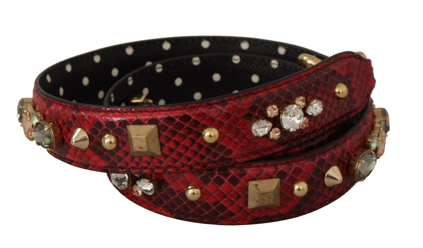 Dolce & Gabbana Red Python Leather Shoulder Bag Strap, , Dolce & Gabbana Dolce & Gabbana, Leather Accessories - Women - Bags, Material: 100% Python Leather, Red -   Murillo Merchandise