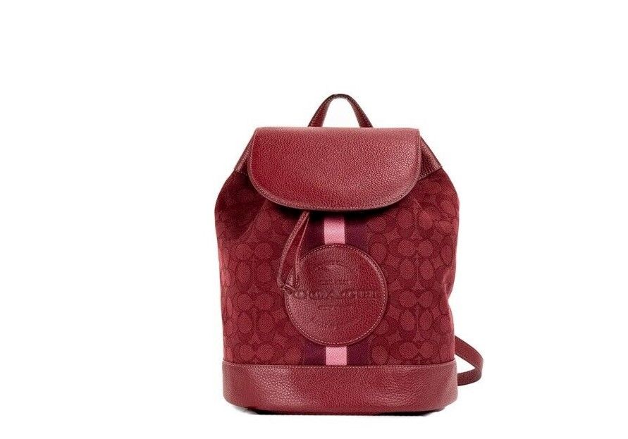 COACH Dempsey Red Apple Signature Jacquard Canvas Logo Patch Backpack, , COACH Backpacks - Women - Bags, COACH -   Murillo Merchandise