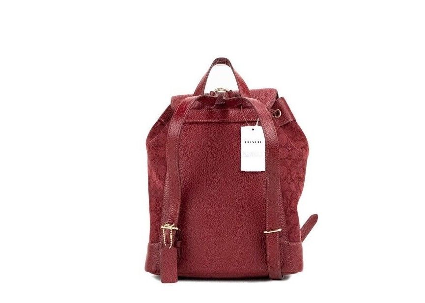 COACH Dempsey Red Apple Signature Jacquard Canvas Logo Patch Backpack, , COACH Backpacks - Women - Bags, COACH -   Murillo Merchandise