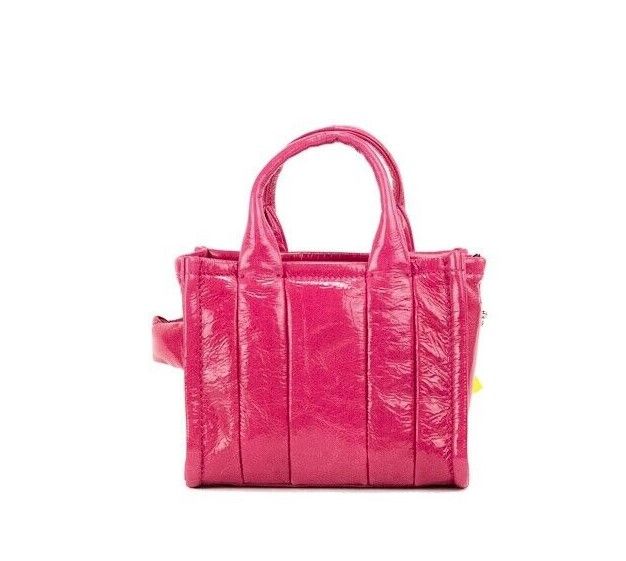 Marc Jacobs The Shiny Crinkle Micro Tote Magenta Leather Crossbody Bag Handbag, , Marc Jacobs Crossbody Bags - Women - Bags, Marc Jacobs -   Murillo Merchandise