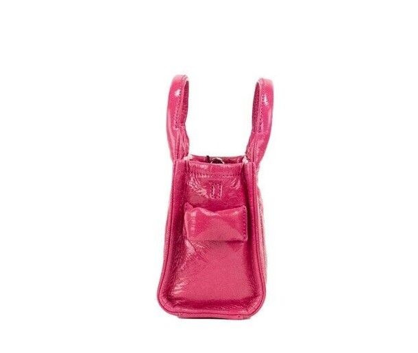 Marc Jacobs The Shiny Crinkle Micro Tote Magenta Leather Crossbody Bag Handbag, , Marc Jacobs Crossbody Bags - Women - Bags, Marc Jacobs -   Murillo Merchandise