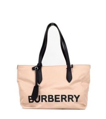 Burberry Small Rose Beige Logo Branded Econyl Nylon Tote Shoulder Handbag Purse, , Burberry Burberry, Tote Bags - Women - Bags -   Murillo Merchandise