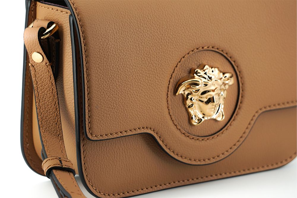 Versace Elegant Calf Leather Shoulder Bag in Brown, , Versace Crossbody Bags - Women - Bags, Shoulder Bags - Women - Bags, Versace -   Murillo Merchandise