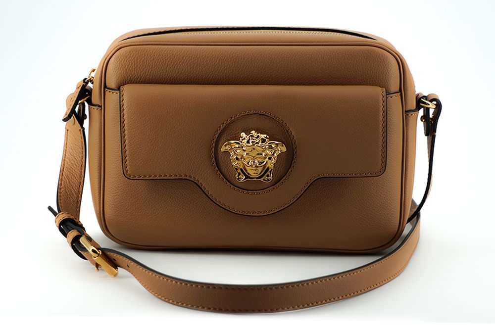 Versace Elegant Brown Leather Camera Case Shoulder Bag, , Versace Crossbody Bags - Women - Bags, Shoulder Bags - Women - Bags, Versace -   Murillo Merchandise