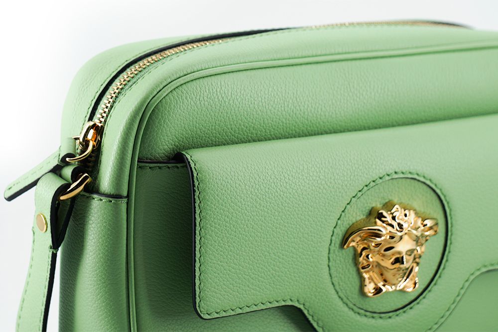 Versace Elegant Mint Green Leather Camera Case Bag, , Versace Crossbody Bags - Women - Bags, Shoulder Bags - Women - Bags, Versace -   Murillo Merchandise