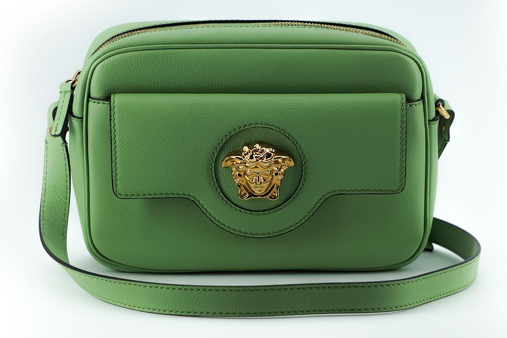 Versace Elegant Mint Green Leather Camera Case Bag, , Versace Crossbody Bags - Women - Bags, Shoulder Bags - Women - Bags, Versace -   Murillo Merchandise