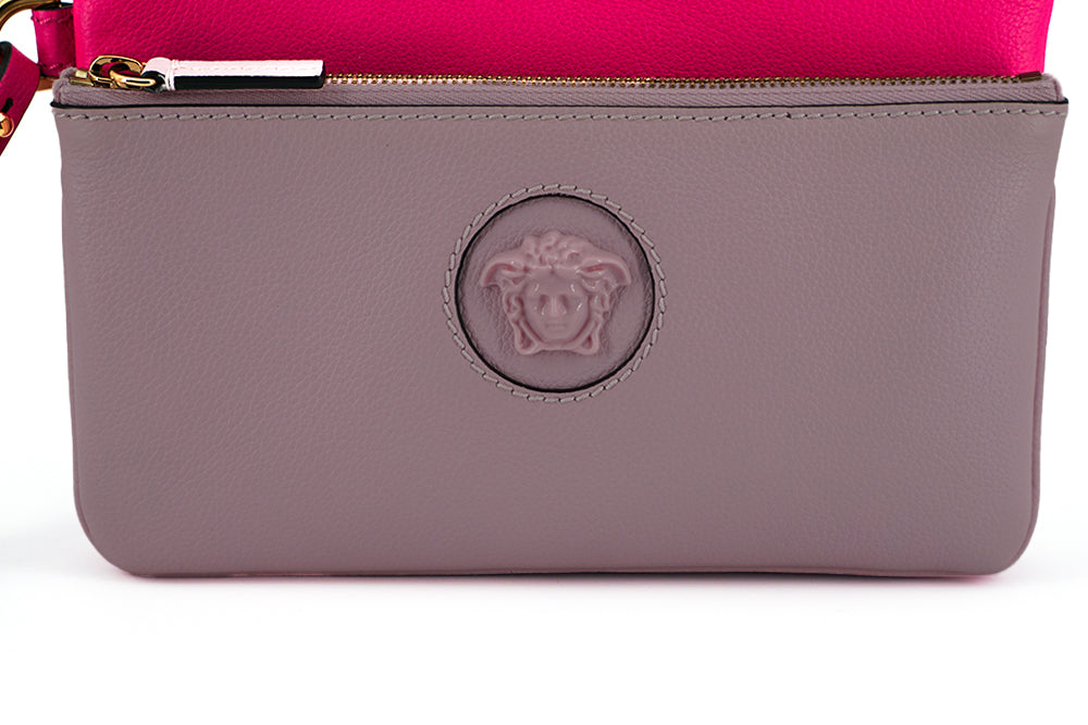 Versace Elegant Pink Leather Pouch Clutch, , Versace Clutch Bags - Women - Bags, Handbags - Women - Bags, Versace -   Murillo Merchandise