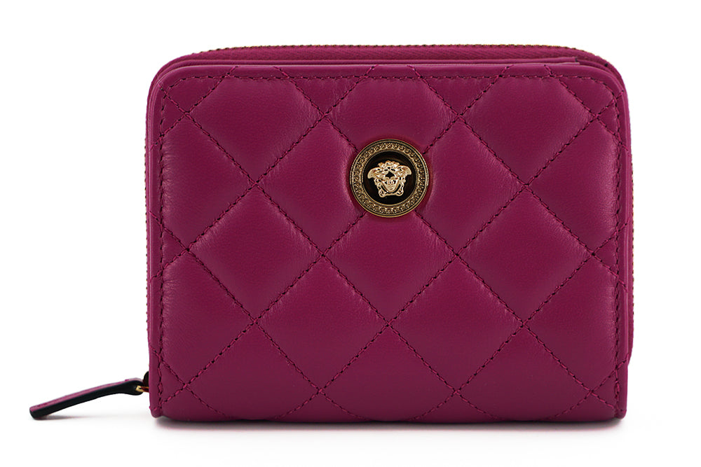 Versace Elegant Purple Quilted Leather Wallet, , Versace Leather Accessories - Women - Bags, Versace, Wallets - Women - Bags -   Murillo Merchandise