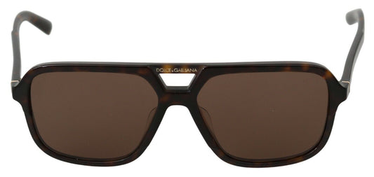 Dolce & Gabbana Elegant Brown Patterned Men's Sunglasses, , Dolce & Gabbana Dolce & Gabbana, Material: Acetate, Sunglasses for Men - Sunglasses -   Murillo Merchandise