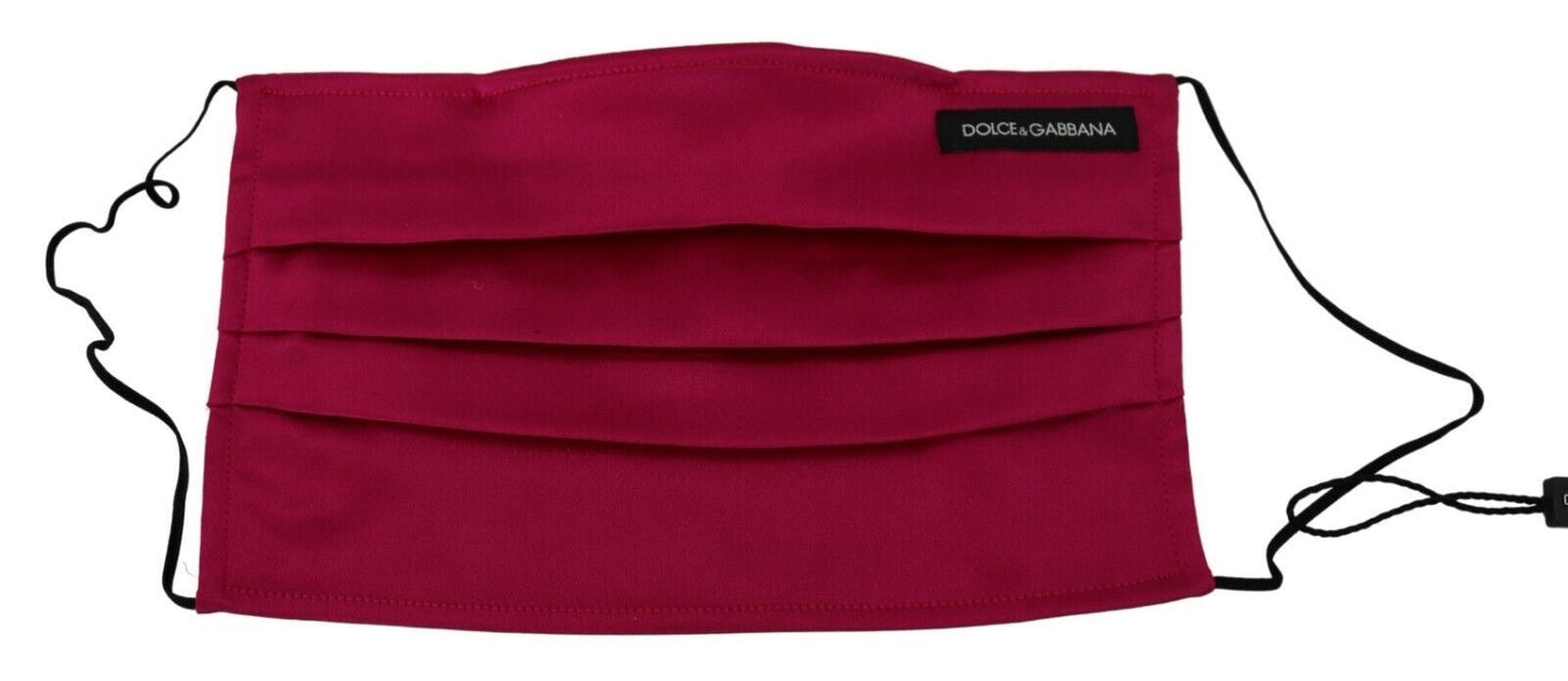 Dolce & Gabbana Elegant Silk Pleated Maroon Face Mask, , Dolce & Gabbana Dolce & Gabbana, Maroon, Material: 100% Silk, Other - Women - Accessories -   Murillo Merchandise