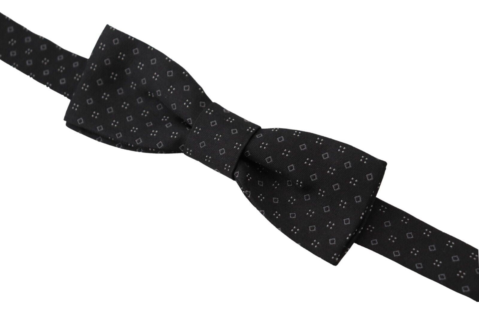 Dolce & Gabbana Exclusive Silk Patterned Black Bow Tie, , Dolce & Gabbana Black, Dolce & Gabbana, Material: 100% Silk, Ties & Bowties - Men - Accessories -   Murillo Merchandise