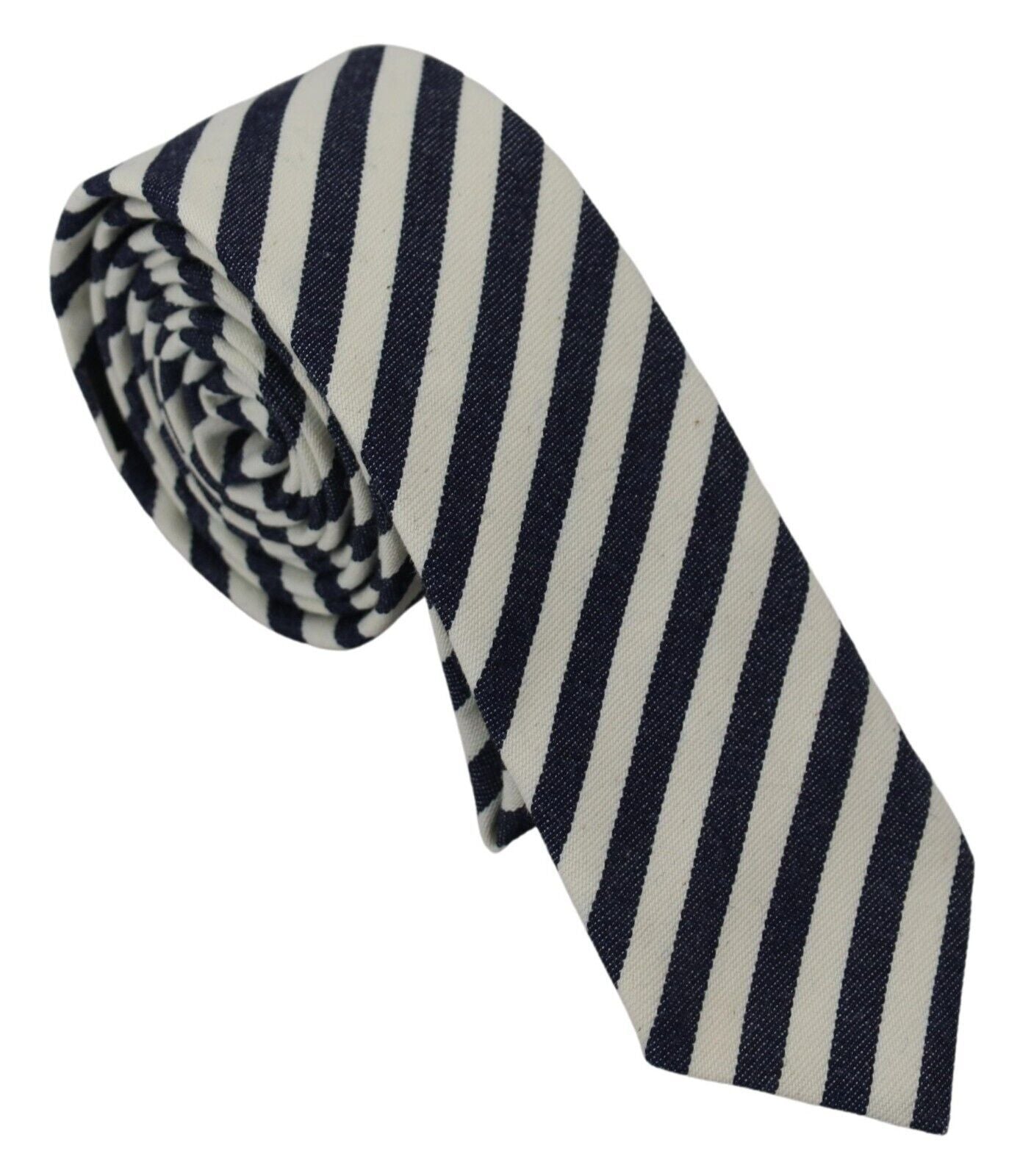 Denny Rose Elegant Italian Striped Bow Tie, , Denny Rose Blue and White, Denny Rose, Material: 96% Cotton 4% Elastane, Ties & Bowties - Men - Accessories -   Murillo Merchandise