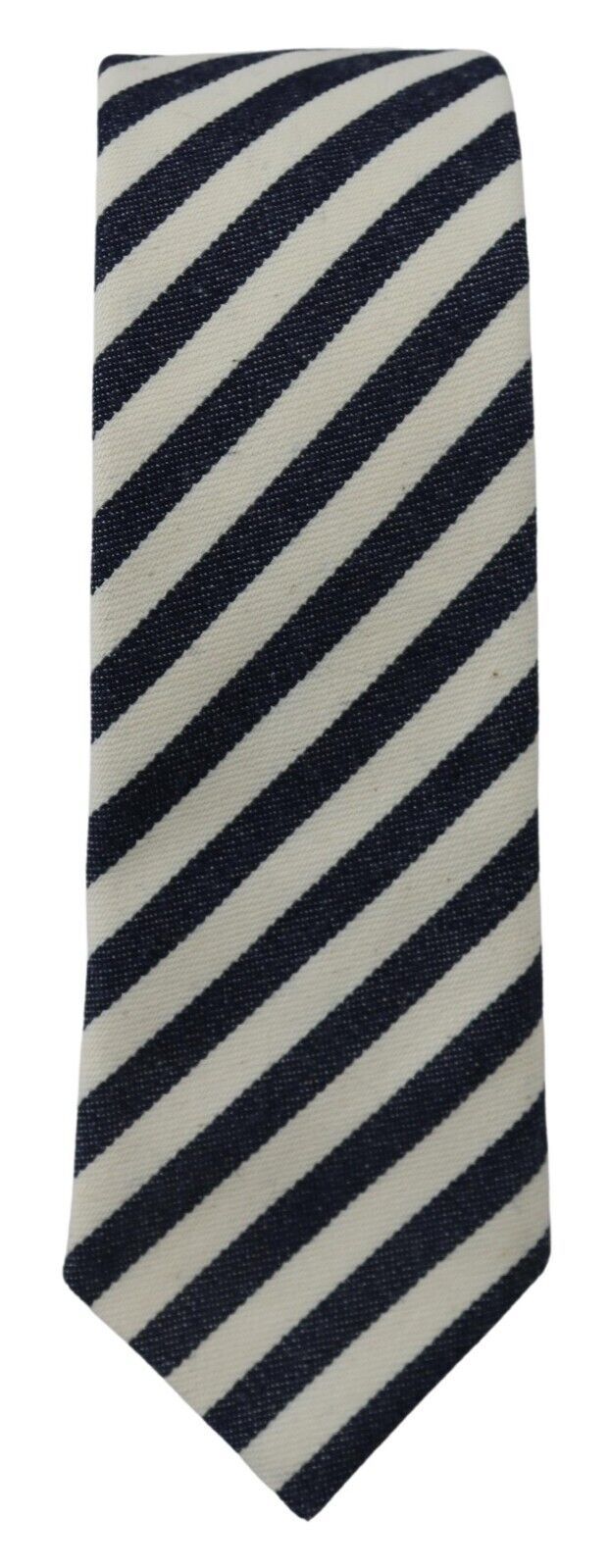 Denny Rose Elegant Italian Striped Bow Tie, , Denny Rose Blue and White, Denny Rose, Material: 96% Cotton 4% Elastane, Ties & Bowties - Men - Accessories -   Murillo Merchandise