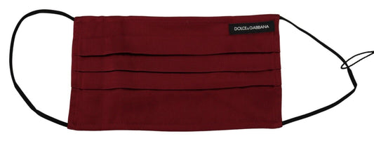 Dolce & Gabbana Elegant Maroon Silk Pleated Face Mask, , Dolce & Gabbana Dolce & Gabbana, Maroon, Material: 100% Silk, Other - Women - Accessories -   Murillo Merchandise