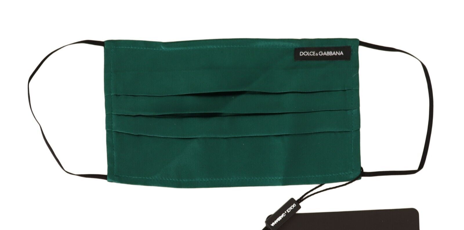 Dolce & Gabbana Emerald Silk Pleated Face Mask, , Dolce & Gabbana Dolce & Gabbana, Green, Material: 100% Silk, Other - Women - Accessories -   Murillo Merchandise