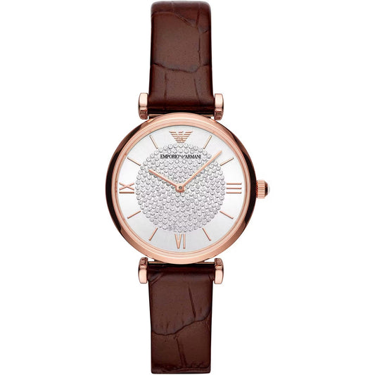 Emporio Armani Elegant Bordeaux Leather Watch for Women, , Emporio Armani Emporio Armani, Watches for Women - Watches -   Murillo Merchandise