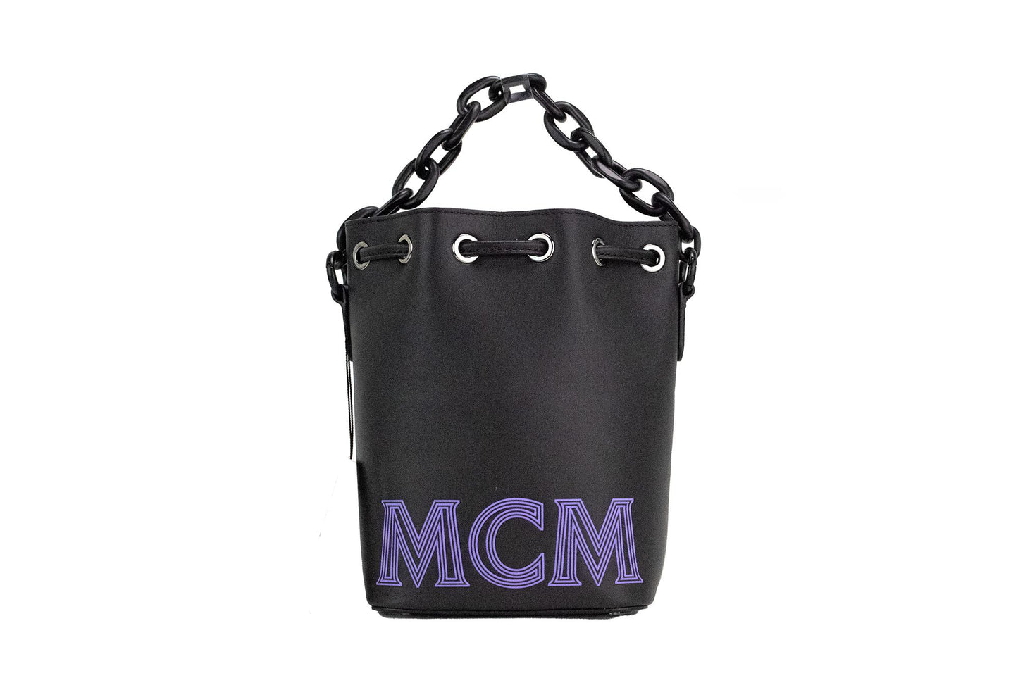 MCM Mini Black Purple Smooth Leather Chain Shoulder Drawstring Bucket Handbag, , MCM Handbags - Women - Bags, MCM, Shoulder Bags - Women - Bags -   Murillo Merchandise