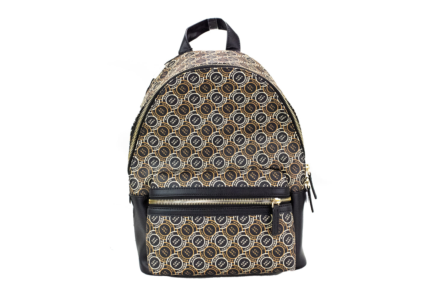 Marc Jacobs Signet Medium Black Logo Printed Leather Shoulder Backpack Bookbag, , Marc Jacobs Backpacks - Women - Bags, Marc Jacobs -   Murillo Merchandise